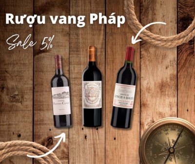 Rượu vang Pháp và chương trình khuyến mãi giảm 5% tại Ruoungoai24h