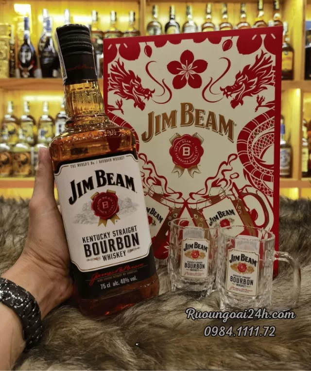 Rượu Jim Beam White Hộp Quà 2024