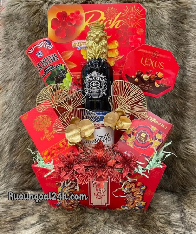 Giỏ Quà Rượu Chivas 18 Blue